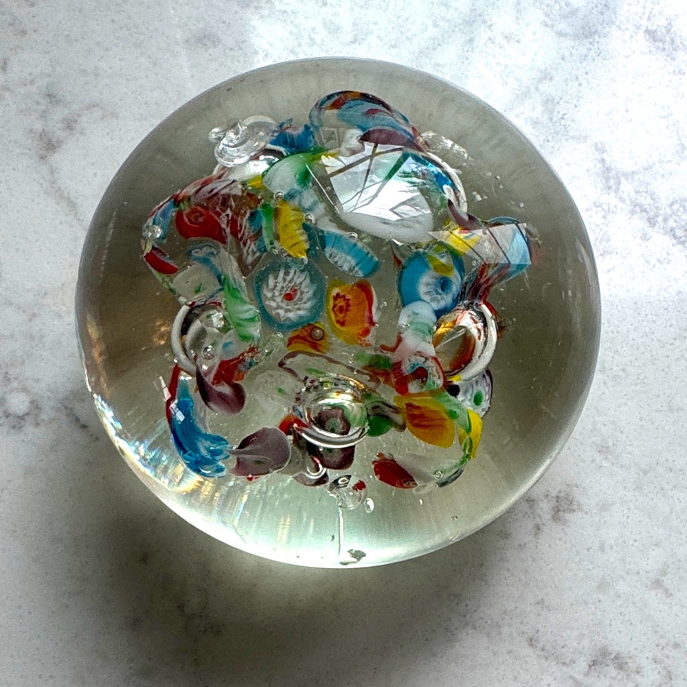 Colorful Handblown Venetian Glass Paperweight
